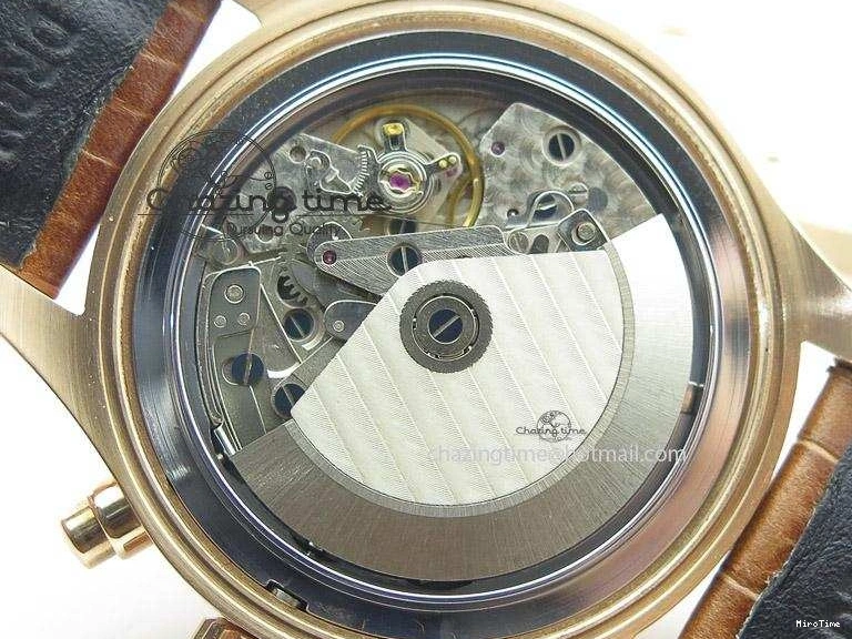 MIROTIME 0520 Youthful Pilot Chrono RG 3878 Gray Dial on Light Brown Leather Strap A 7394